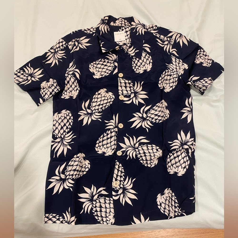 Sandro Hawaiian Satin Shirt
